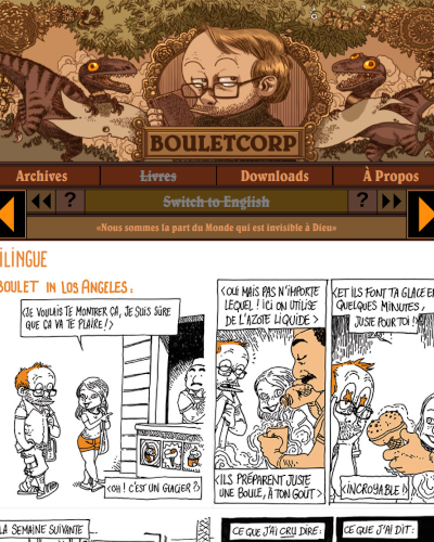 Capture d'écran du site web bouletcorp